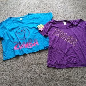2 xxl zumba shirts. One is nwt!